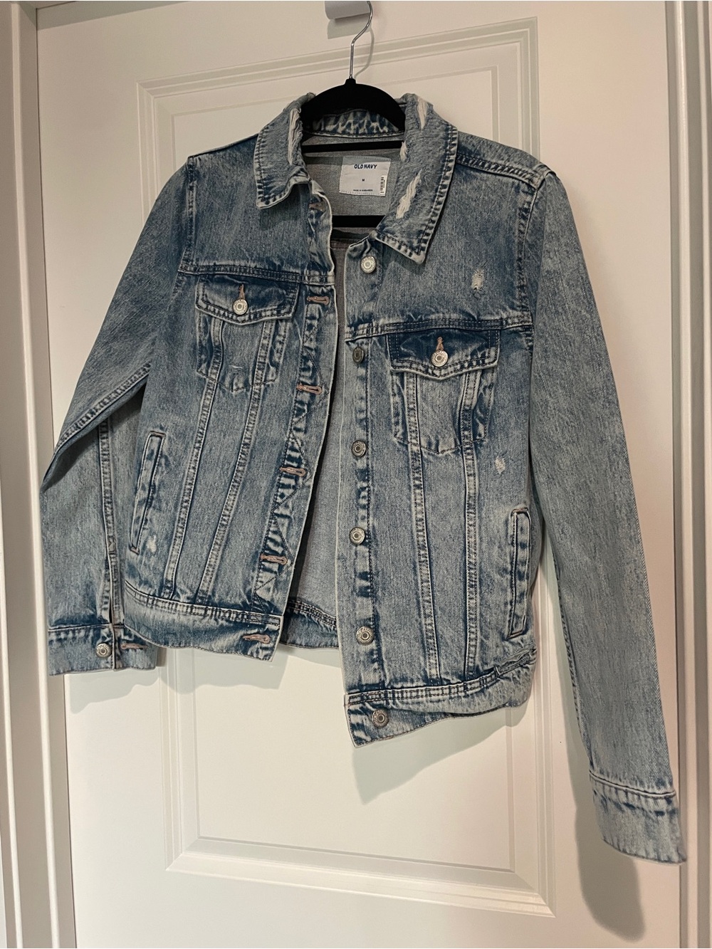 Old Navy Light Blue Distressed Denim Jacket